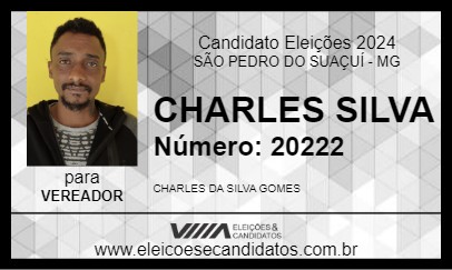 Candidato CHARLES SILVA 2024 - SÃO PEDRO DO SUAÇUÍ - Eleições