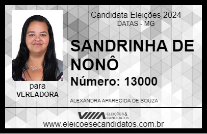 Candidato SANDRINHA DE NONÔ 2024 - DATAS - Eleições