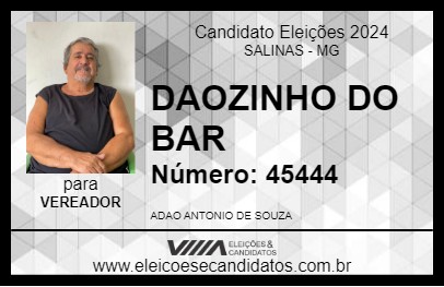 Candidato DAOZINHO DO BAR 2024 - SALINAS - Eleições