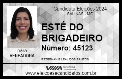 Candidato ESTÉ DO BRIGADEIRO 2024 - SALINAS - Eleições