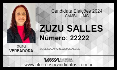 Candidato ZUZU SALLES 2024 - CAMBUÍ - Eleições