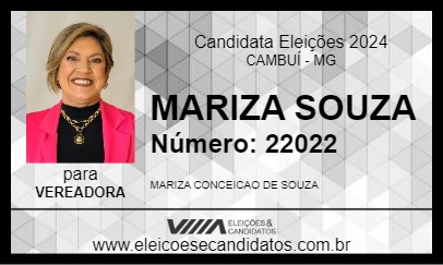 Candidato MARIZA SOUZA 2024 - CAMBUÍ - Eleições