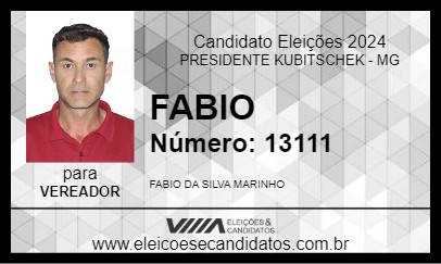 Candidato FABIO 2024 - PRESIDENTE KUBITSCHEK - Eleições