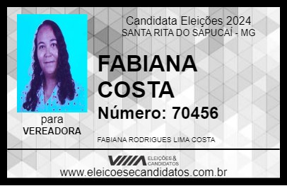 Candidato FABIANA COSTA 2024 - SANTA RITA DO SAPUCAÍ - Eleições