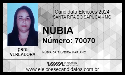 Candidato NÚBIA 2024 - SANTA RITA DO SAPUCAÍ - Eleições