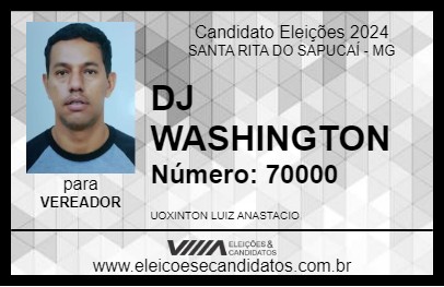 Candidato DJ WASHINGTON 2024 - SANTA RITA DO SAPUCAÍ - Eleições