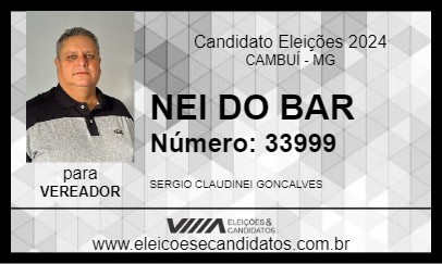 Candidato NEI DO BAR 2024 - CAMBUÍ - Eleições