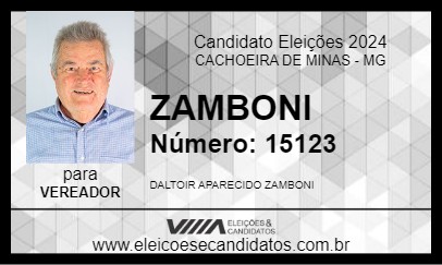 Candidato ZAMBONI 2024 - CACHOEIRA DE MINAS - Eleições