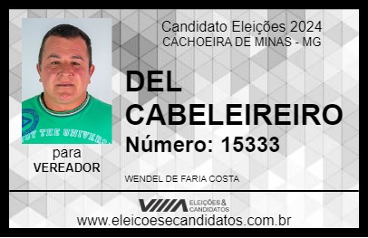 Candidato DEL CABELEIREIRO 2024 - CACHOEIRA DE MINAS - Eleições