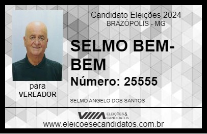 Candidato SELMO BEM-BEM 2024 - BRAZÓPOLIS - Eleições