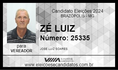 Candidato ZÉ LUIZ 2024 - BRAZÓPOLIS - Eleições