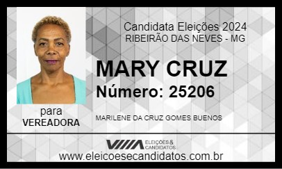 Candidato MARY CRUZ 2024 - RIBEIRÃO DAS NEVES - Eleições