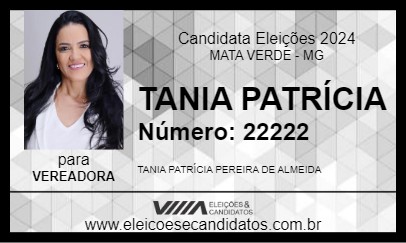 Candidato TANIA PATRÍCIA 2024 - MATA VERDE - Eleições