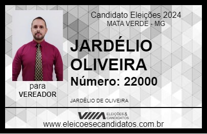 Candidato JARDÉLIO OLIVEIRA 2024 - MATA VERDE - Eleições