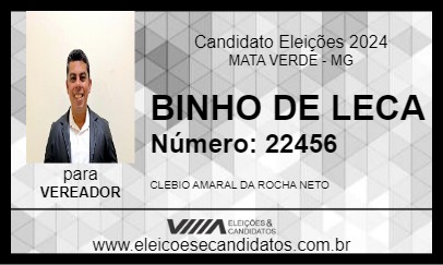 Candidato BINHO DE LECA 2024 - MATA VERDE - Eleições