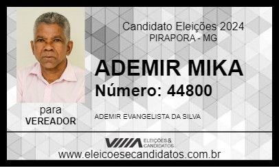 Candidato ADEMIR MIKA 2024 - PIRAPORA - Eleições