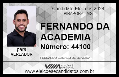 Candidato FERNANDO DA ACADEMIA 2024 - PIRAPORA - Eleições