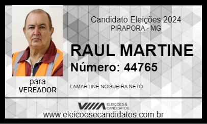 Candidato RAUL MARTINE 2024 - PIRAPORA - Eleições