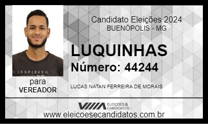 Candidato LUQUINHAS 2024 - BUENÓPOLIS - Eleições