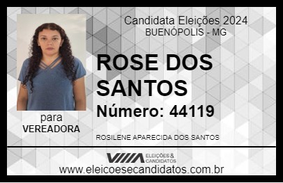 Candidato ROSE DOS SANTOS 2024 - BUENÓPOLIS - Eleições