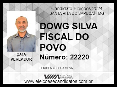 Candidato DOWG SILVA FISCAL DO POVO 2024 - SANTA RITA DO SAPUCAÍ - Eleições