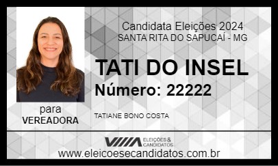 Candidato TATI DO INSEL 2024 - SANTA RITA DO SAPUCAÍ - Eleições