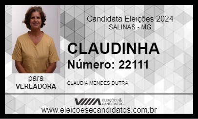 Candidato CLAUDINHA 2024 - SALINAS - Eleições