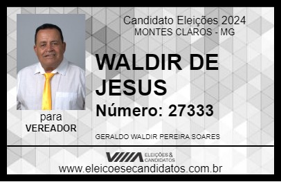 Candidato WALDIR DE JESUS 2024 - MONTES CLAROS - Eleições