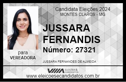 Candidato JUSSARA FERNANDIS 2024 - MONTES CLAROS - Eleições