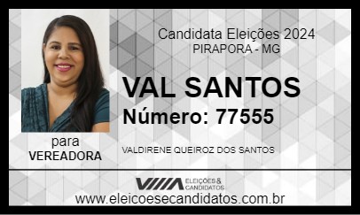 Candidato VAL SANTOS 2024 - PIRAPORA - Eleições