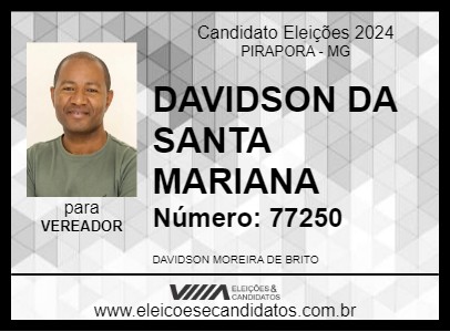 Candidato DAVIDSON DA SANTA MARIANA 2024 - PIRAPORA - Eleições