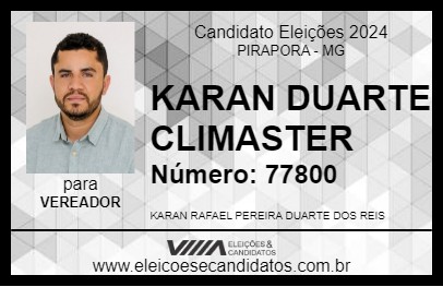 Candidato KARAN DUARTE CLIMASTER 2024 - PIRAPORA - Eleições