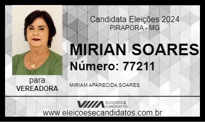 Candidato MIRIAN SOARES 2024 - PIRAPORA - Eleições