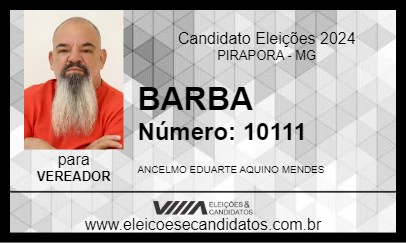 Candidato BARBA 2024 - PIRAPORA - Eleições