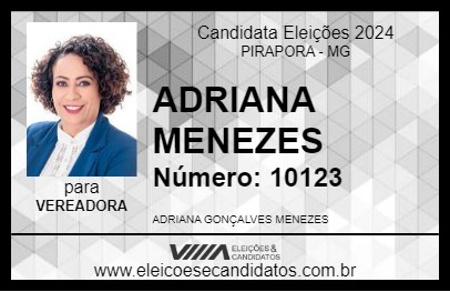 Candidato ADRIANA MENEZES 2024 - PIRAPORA - Eleições