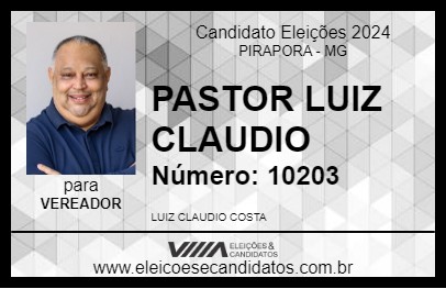 Candidato PASTOR LUIZ CLAUDIO 2024 - PIRAPORA - Eleições