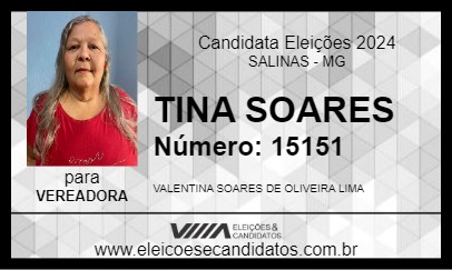 Candidato TINA SOARES 2024 - SALINAS - Eleições