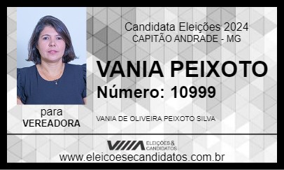 Candidato VANIA PEIXOTO 2024 - CAPITÃO ANDRADE - Eleições