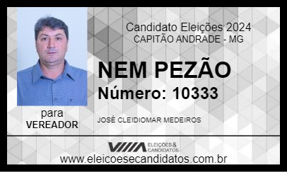 Candidato NEM PEZÃO 2024 - CAPITÃO ANDRADE - Eleições