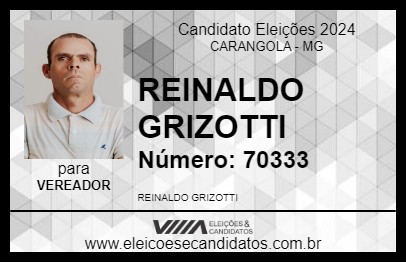 Candidato REINALDO GRIZOTTI 2024 - CARANGOLA - Eleições