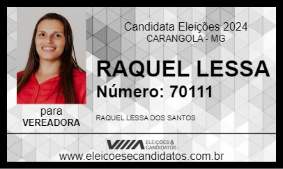 Candidato RAQUEL LESSA 2024 - CARANGOLA - Eleições