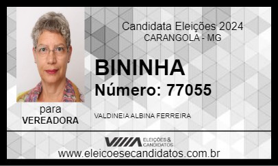 Candidato BININHA 2024 - CARANGOLA - Eleições