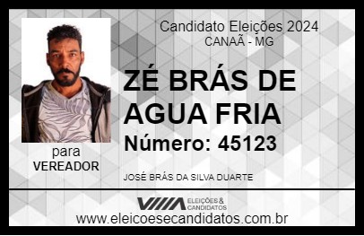 Candidato ZÉ BRÁS DE AGUA FRIA 2024 - CANAÃ - Eleições