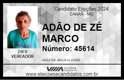 Candidato ADÃO DE ZÉ MARCO 2024 - CANAÃ - Eleições