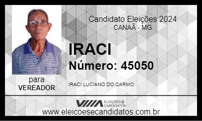 Candidato IRACI 2024 - CANAÃ - Eleições