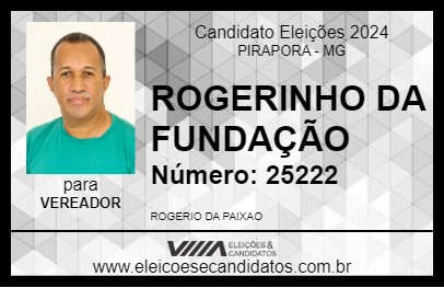 Candidato ROGERINHO DA FUNDAÇÃO 2024 - PIRAPORA - Eleições