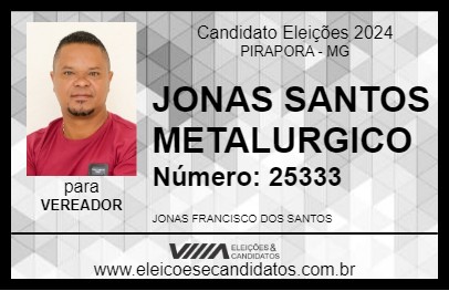 Candidato JONAS SANTOS METALURGICO 2024 - PIRAPORA - Eleições