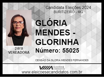 Candidato GLÓRIA MENDES - GLORINHA 2024 - BURITIZEIRO - Eleições