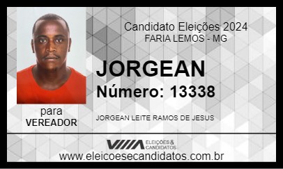 Candidato JORGEAN 2024 - FARIA LEMOS - Eleições