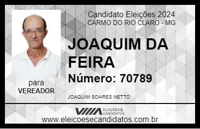 Candidato JOAQUIM DA FEIRA 2024 - CARMO DO RIO CLARO - Eleições